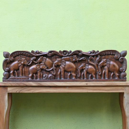  Group of Elephants Wooden Wall Panel 