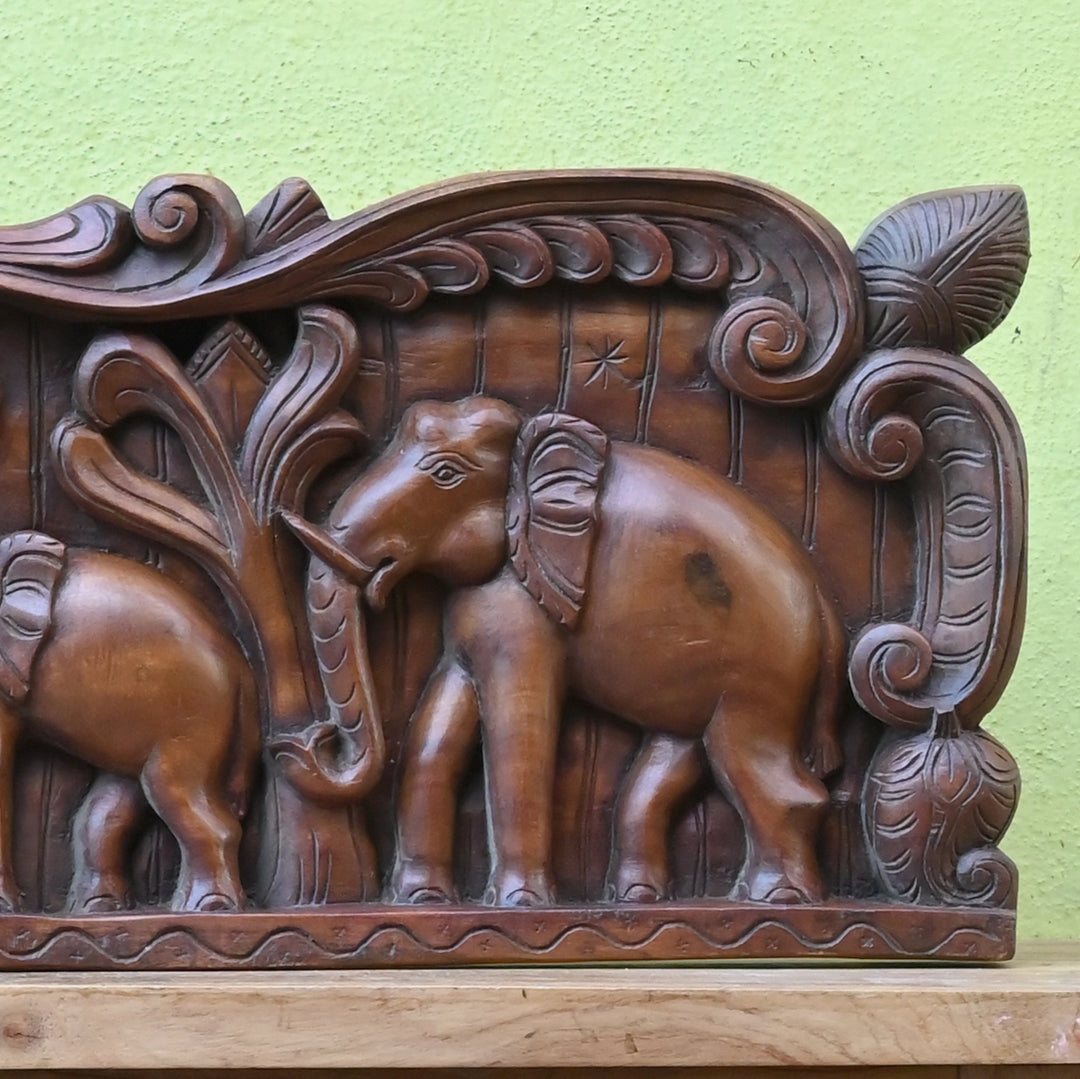Group of Elephants Wooden Wall Panel 48"