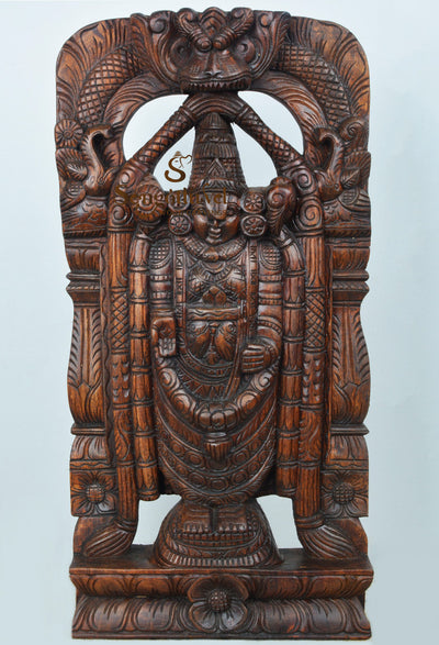 Lord Balaji Full Figure wooden statue 24"