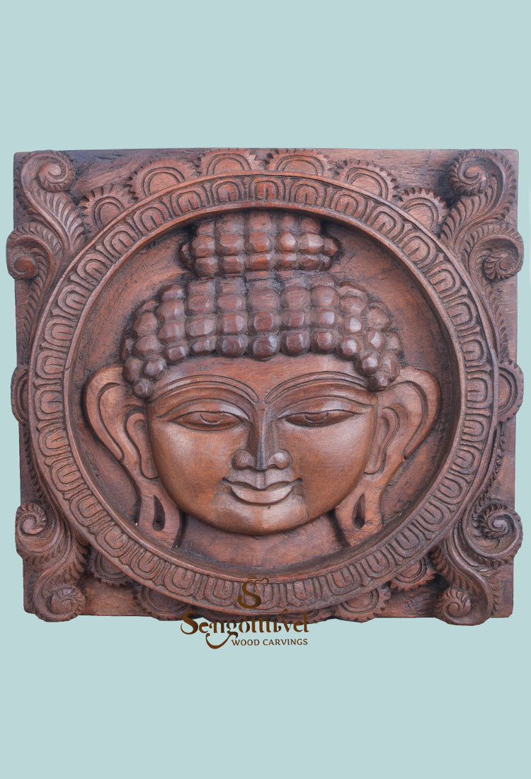 Square Design Art work of Lord Buddha Wall Mount 12"