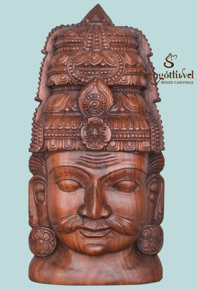 Guardian of village Lord Ayyanar wooden Mask 25"