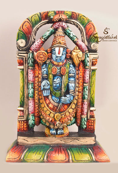 Sri Venkateshwara Arch Coloured Sculpture 15"