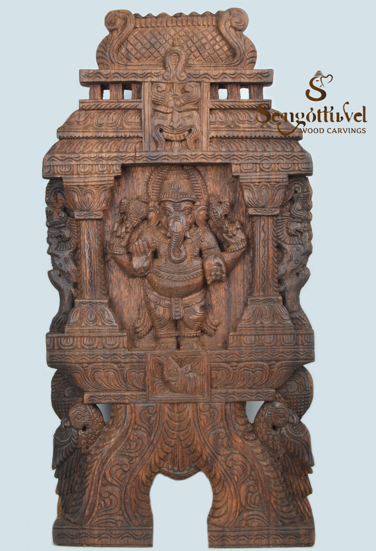 God Ganapathi kopuram kirthi mukh kavadi wall mount 24"