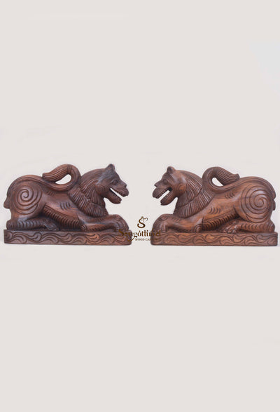 Two Paired Lion Home Decor Wall Mounts 12"
