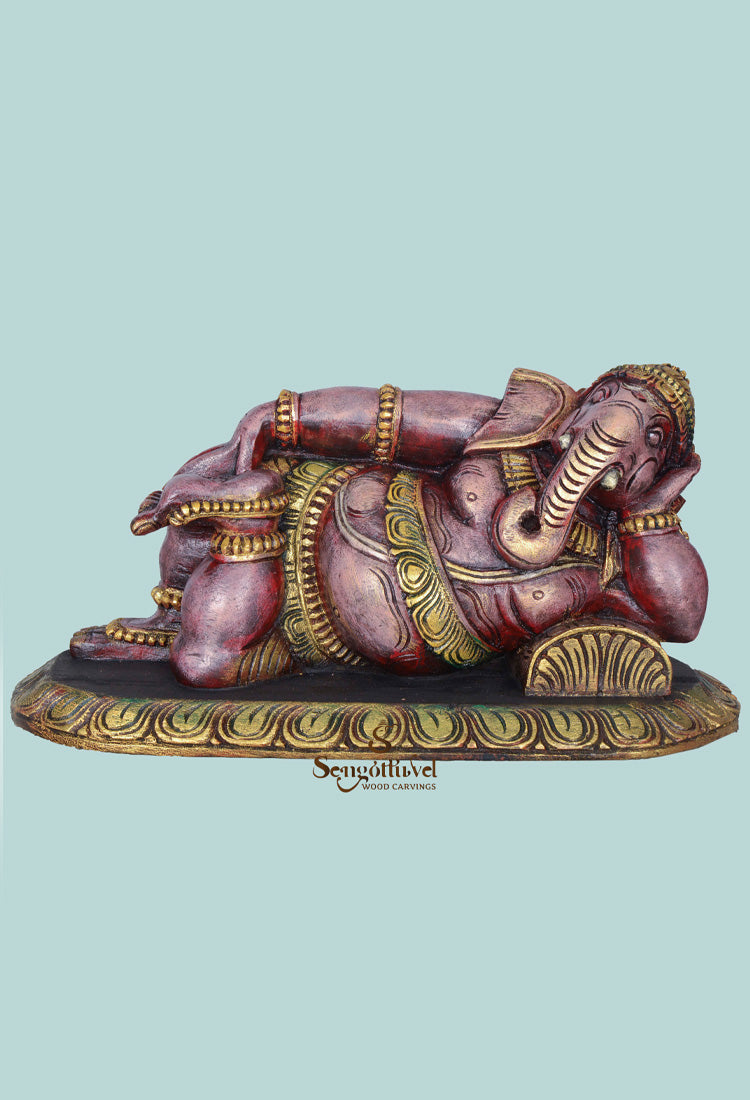 Unique colour Reclining Ganesha wall Mount 21"