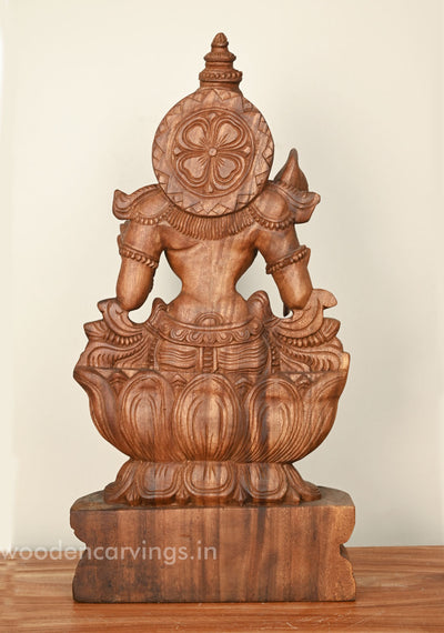 Handcraft Goddess MahaLakshmi Holding Lotus Sculpture 24"