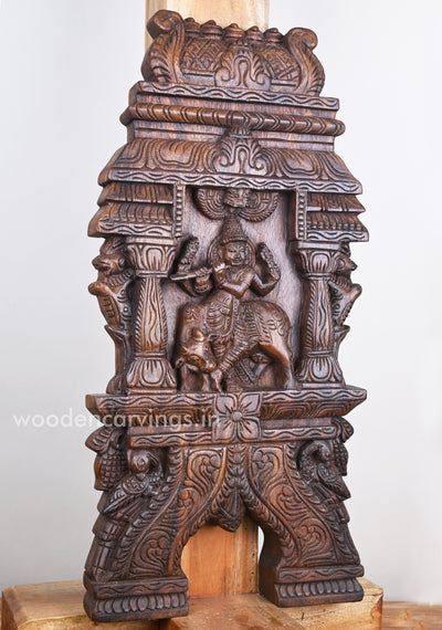 Son Of Vasudev Lord Krishna Wooden Kavadi Wall Mount 24"