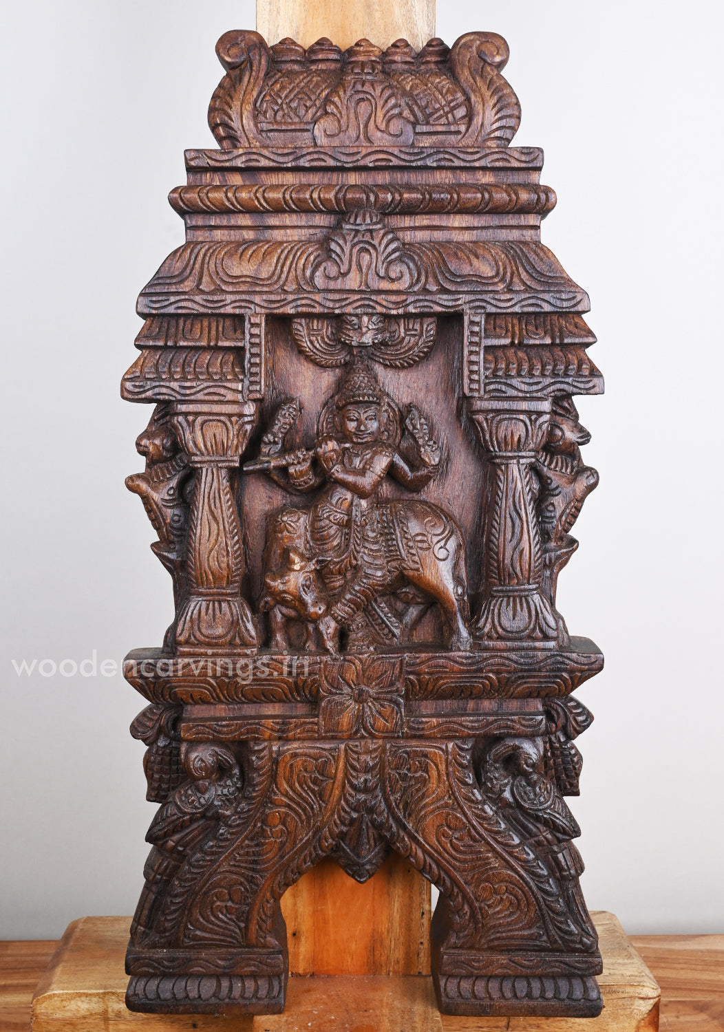 Son Of Vasudev Lord Krishna Wooden Kavadi Wall Mount 24"