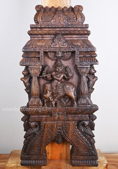 Son Of Vasudev Lord Krishna Wooden Kavadi Wall Mount 24"