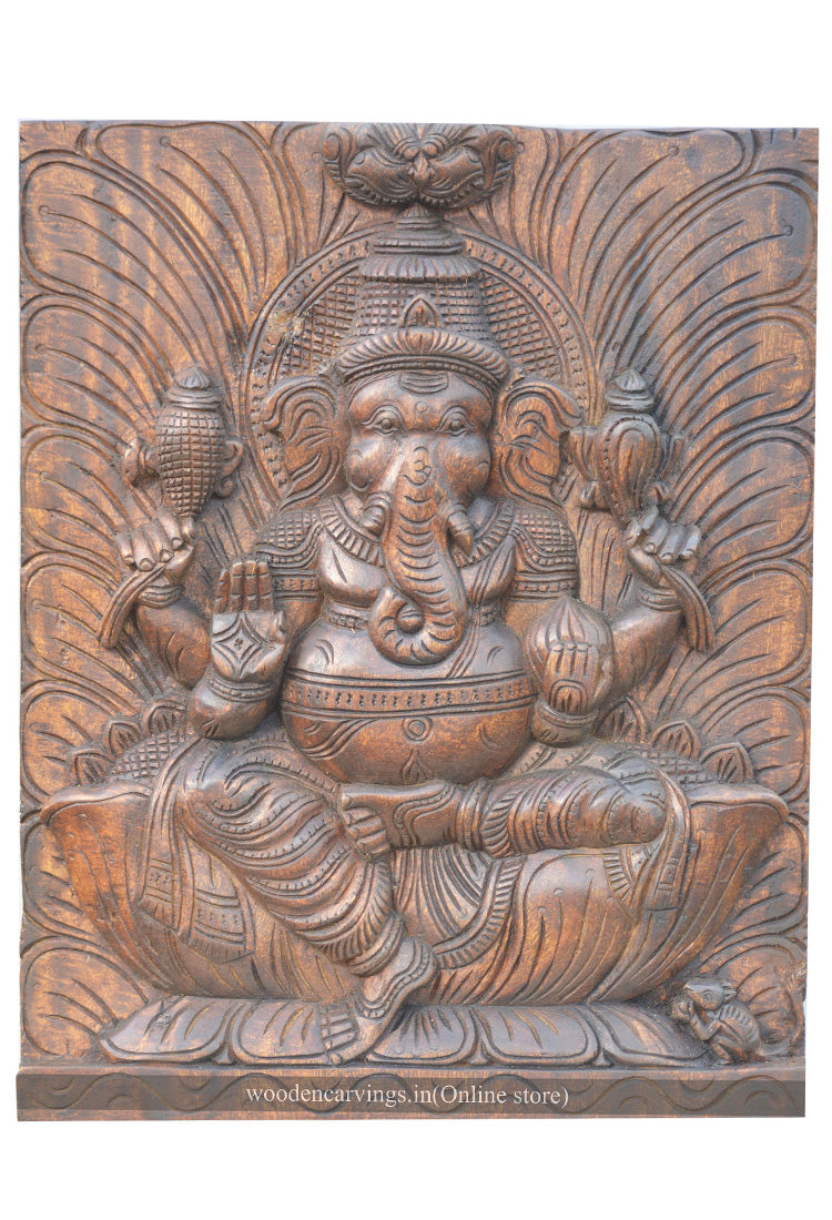 Ganesh Wooden Wall Mount