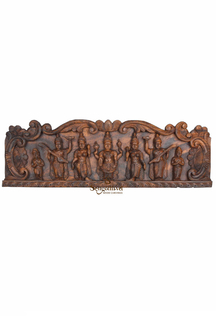 Lord vishnu with his wife and lord naratha wall mount 38"