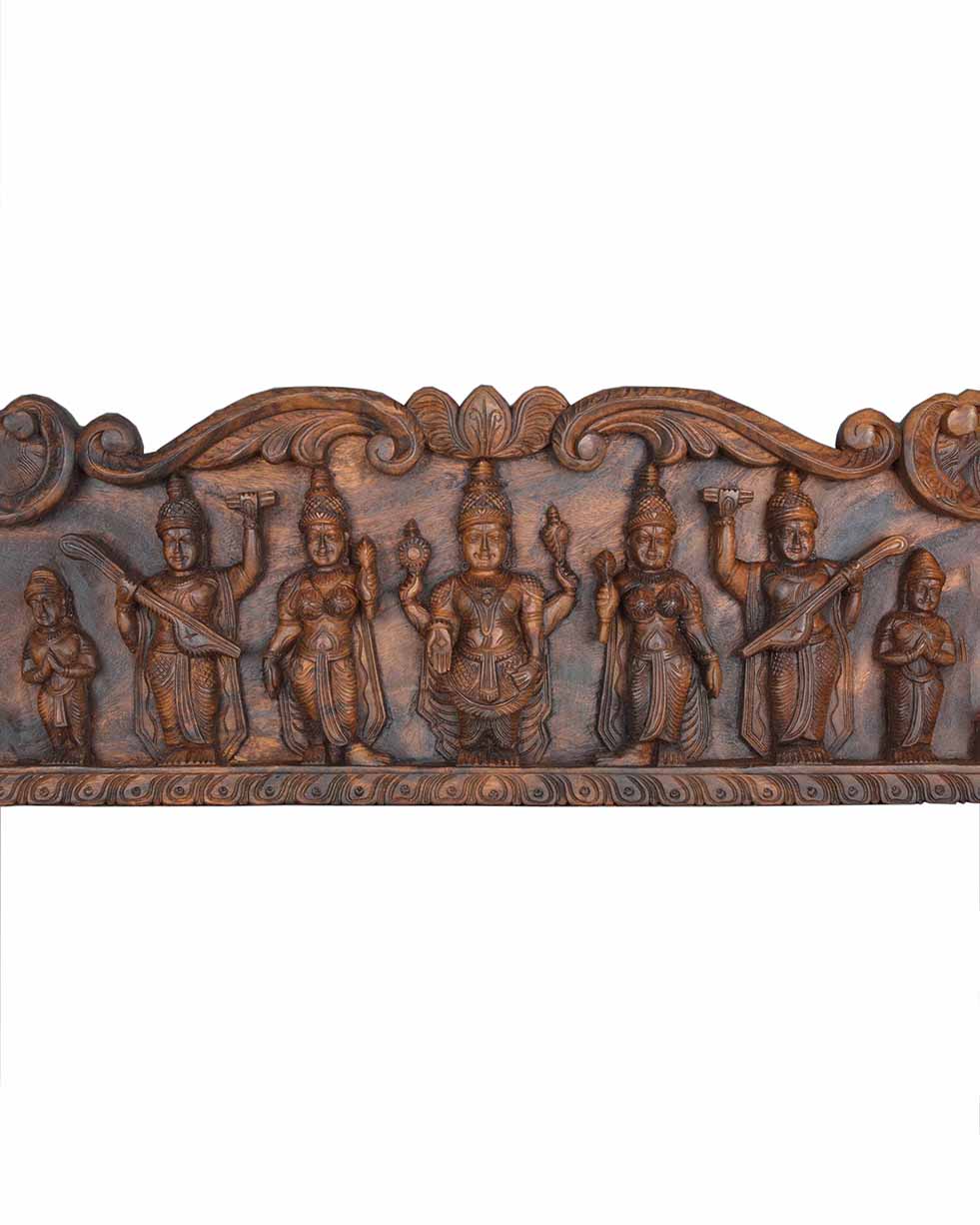 Lord vishnu with his wife and lord naratha wall mount 38"