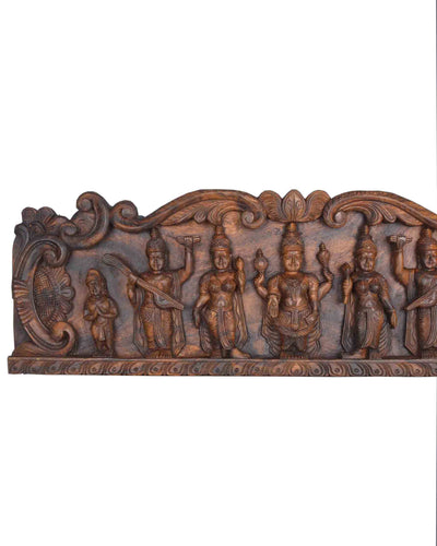 Lord vishnu with his wife and lord naratha wall mount 38"