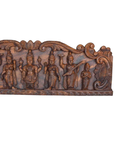 Lord vishnu with his wife and lord naratha wall mount 38"