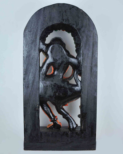 Fascinating Apsara holding parrot wall mount sculpture 36"