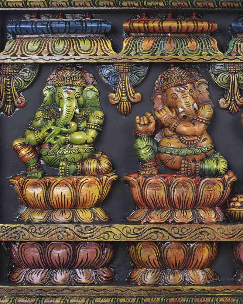 Lord Ganesh holding tabla,flute&shennai wall panel 47"