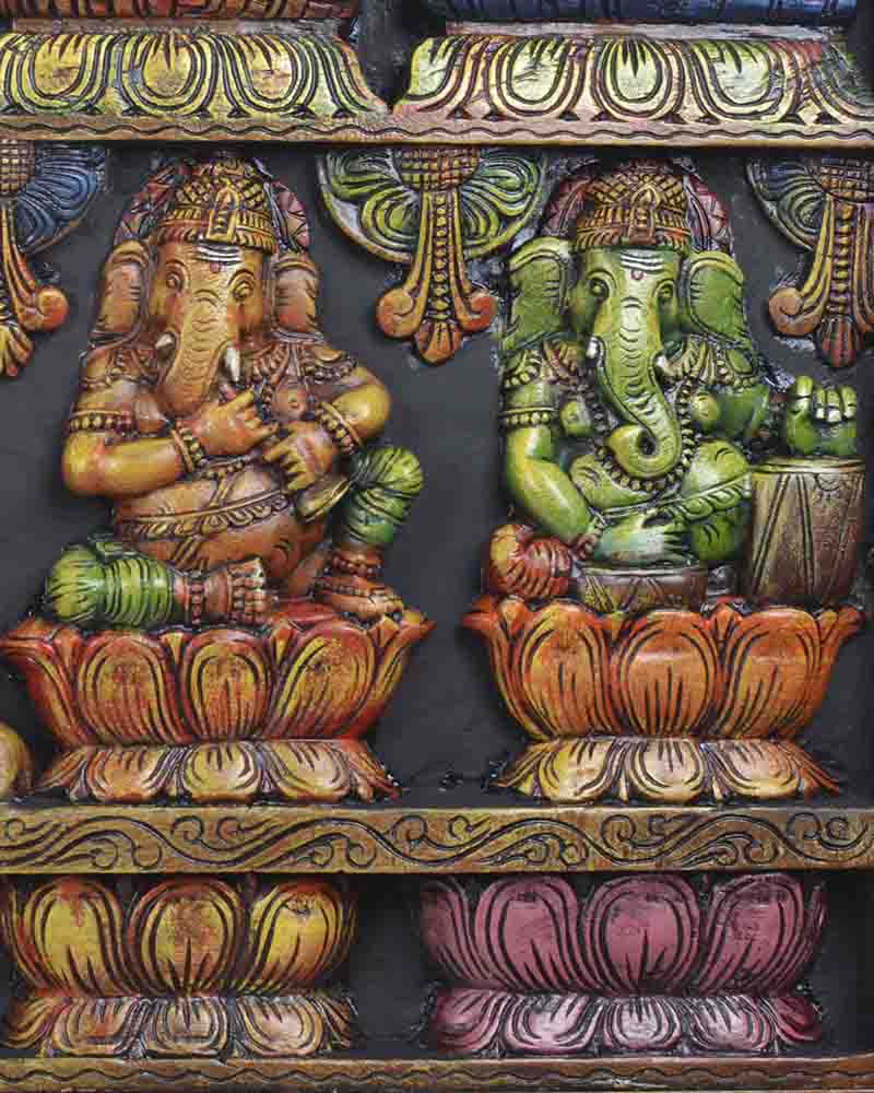 Lord Ganesh holding tabla,flute&shennai wall panel 47"