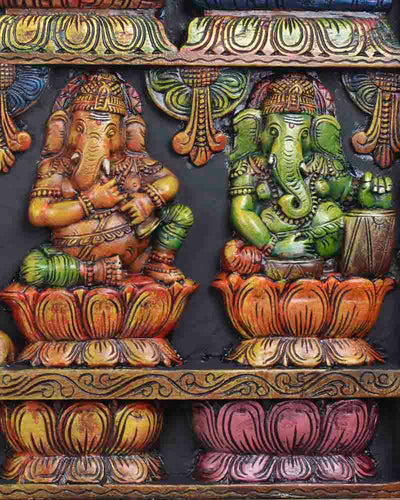 Lord Ganesh holding tabla,flute&shennai wall panel 47"