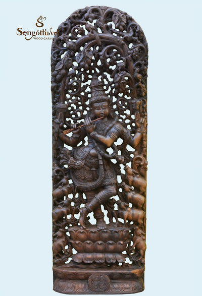 Ornamental Krishna Jali work wall mount 72"