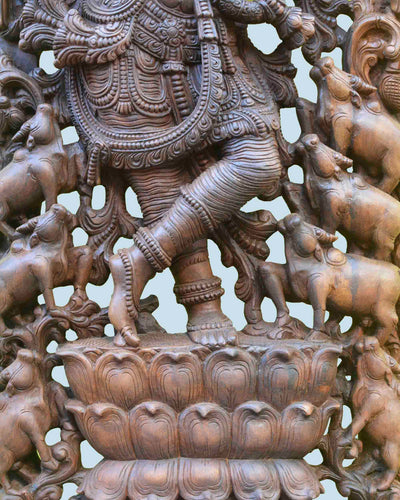 Ornamental Krishna Jali work wall mount 72"