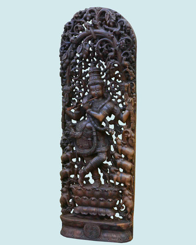 Ornamental Krishna Jali work wall mount 72"