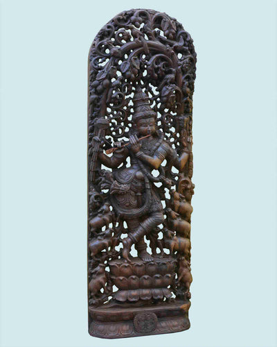 Ornamental Krishna Jali work wall mount 72"