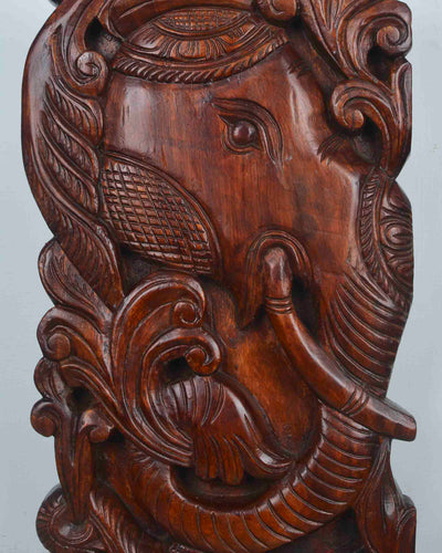 Elephant head wall decor wooden wall mount 24"