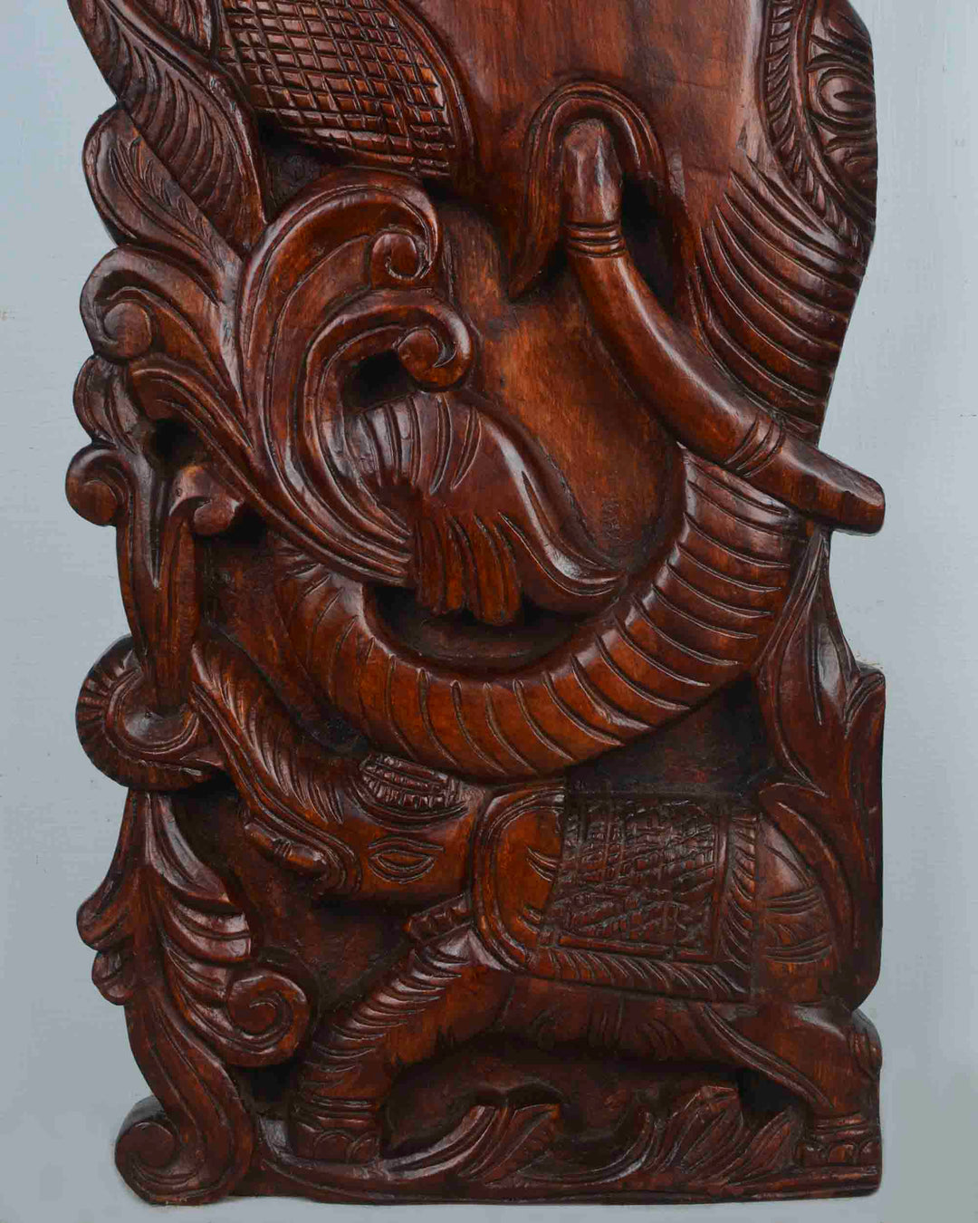 wooden Elephant head wall decorall mount 24"
