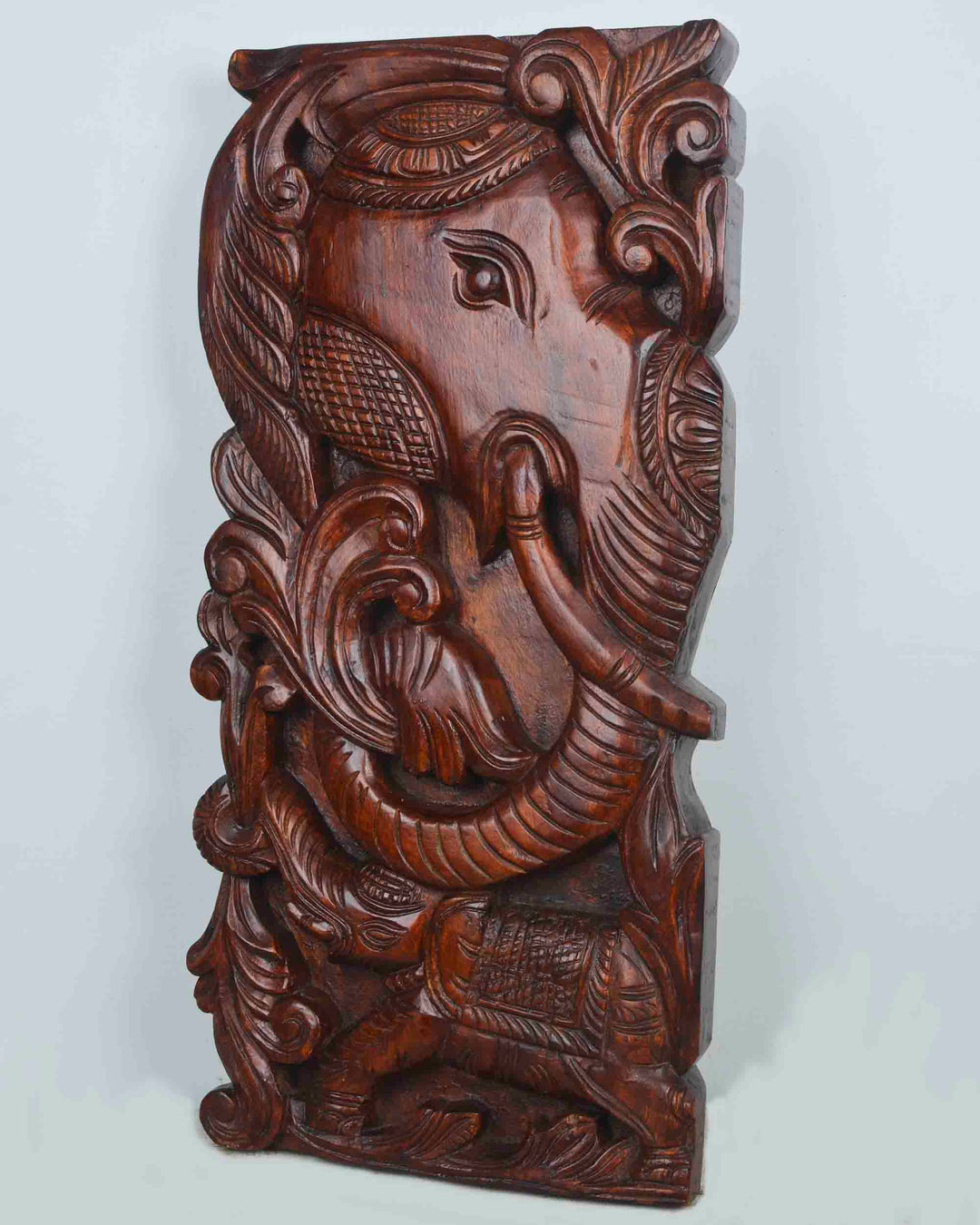 wooden Elephant head wall decorall mount 24"
