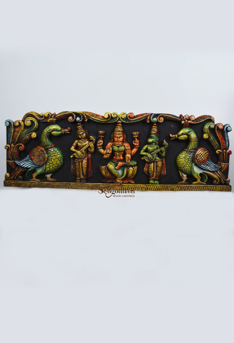 Goddess Lakshmi with Naratha&Hanuman wall panel 36"