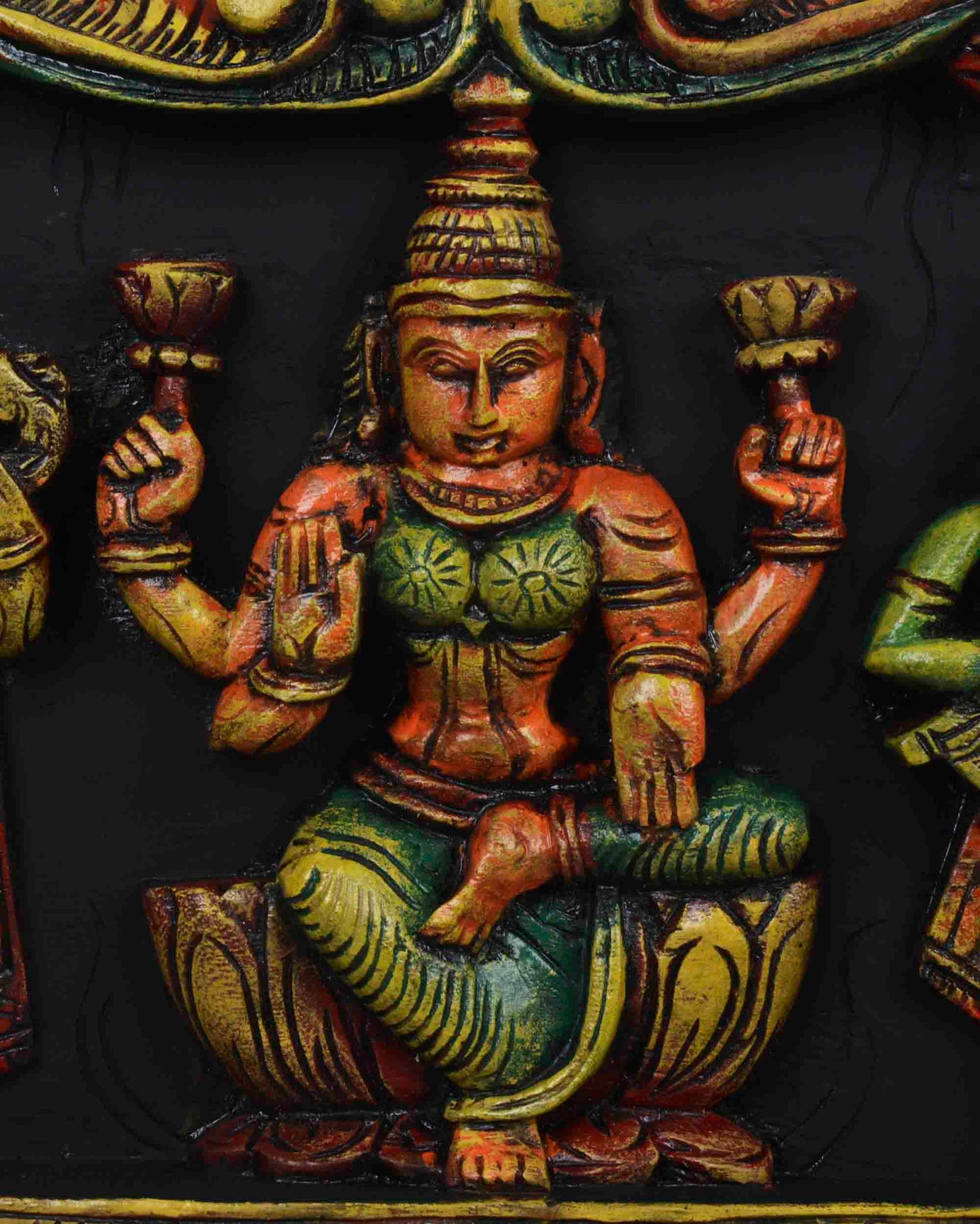 Goddess Lakshmi with Naratha&Hanuman wall panel 36"