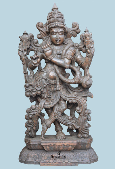 Lord Govindh with Flute Detailed art work statue 78"