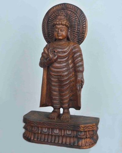 Tiny Buddha Blessing people in vitarka mutra statue 18"