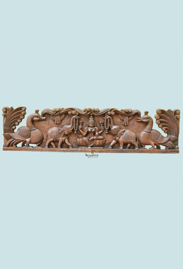 Peacock Design GajaLakshmi wall panel 48"