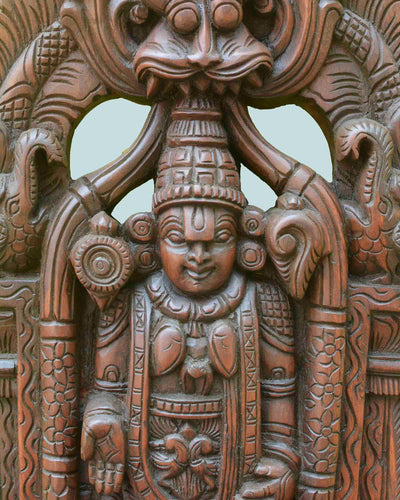 Lord Venkateshwara wooden statue 24"