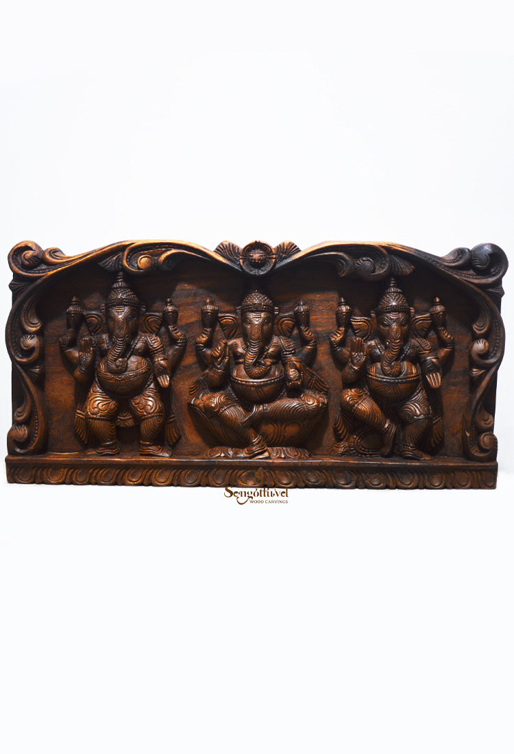 Unique differences of three Lord Ganesh panel 24"