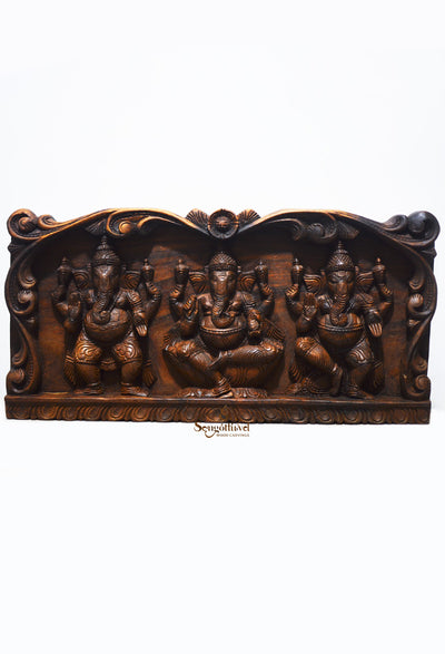 Unique differences of three Lord Ganesh panel 24"