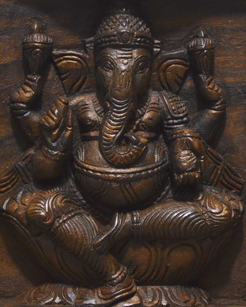 Unique differences of three Lord Ganesh panel 24"