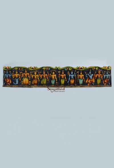 Lord vishnu with His Avatars coloured panel 48"