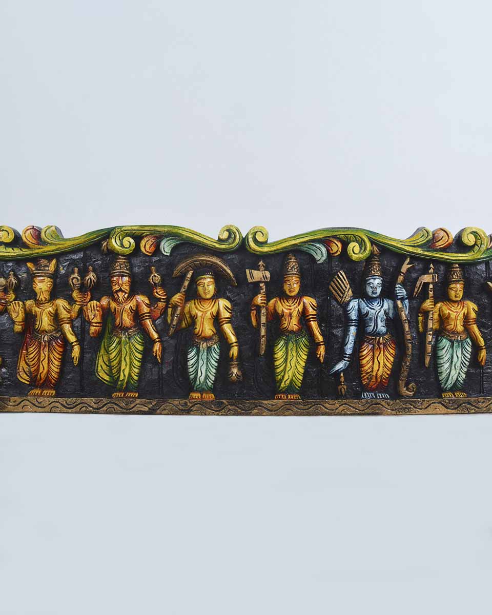 Lord vishnu with His Avatars coloured panel 48"