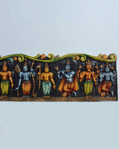Lord vishnu with His Avatars coloured panel 48"