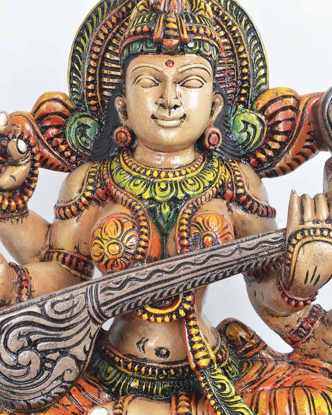 Goddess saraswathi with Grey colour veena statue 30"