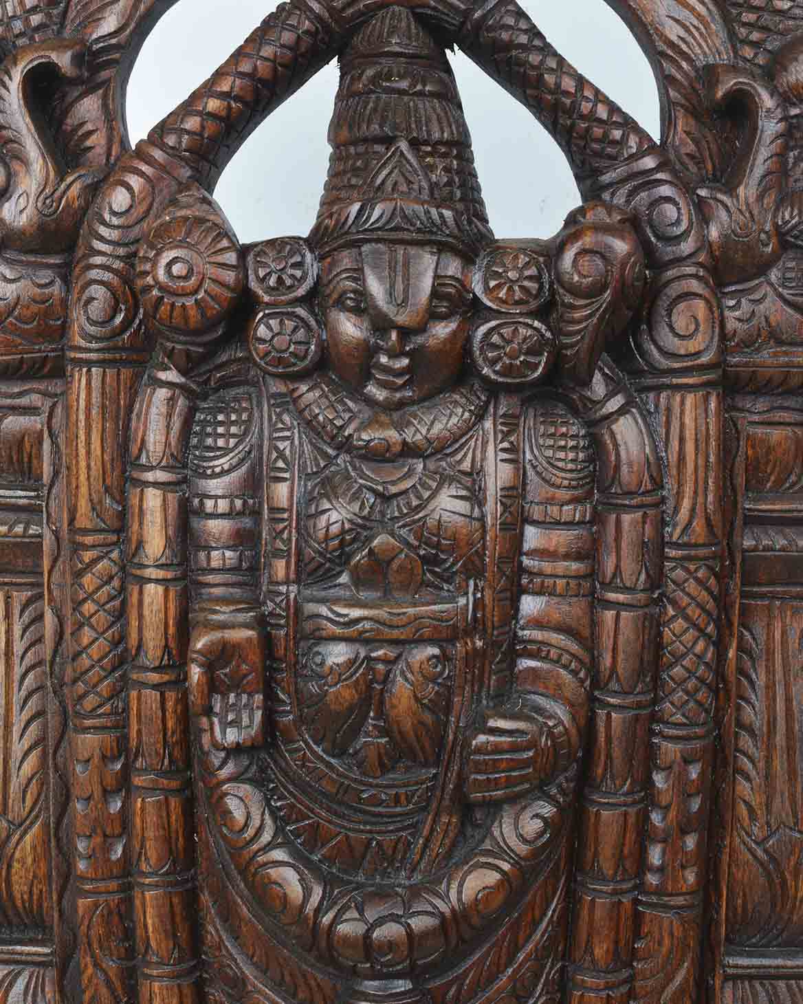 Lord Balaji Full Figure wooden statue 24"