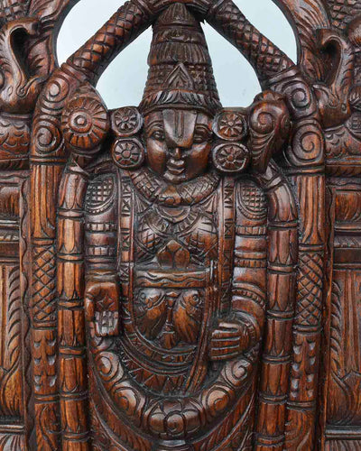 Lord Balaji Full Figure wooden statue 24"