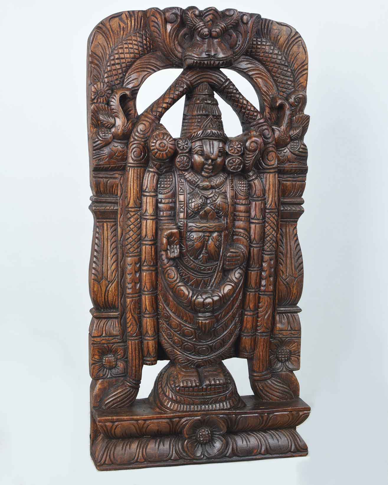 Lord Balaji Full Figure wooden statue 24"