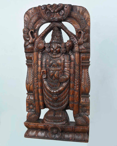 Lord Balaji Full Figure wooden statue 24"
