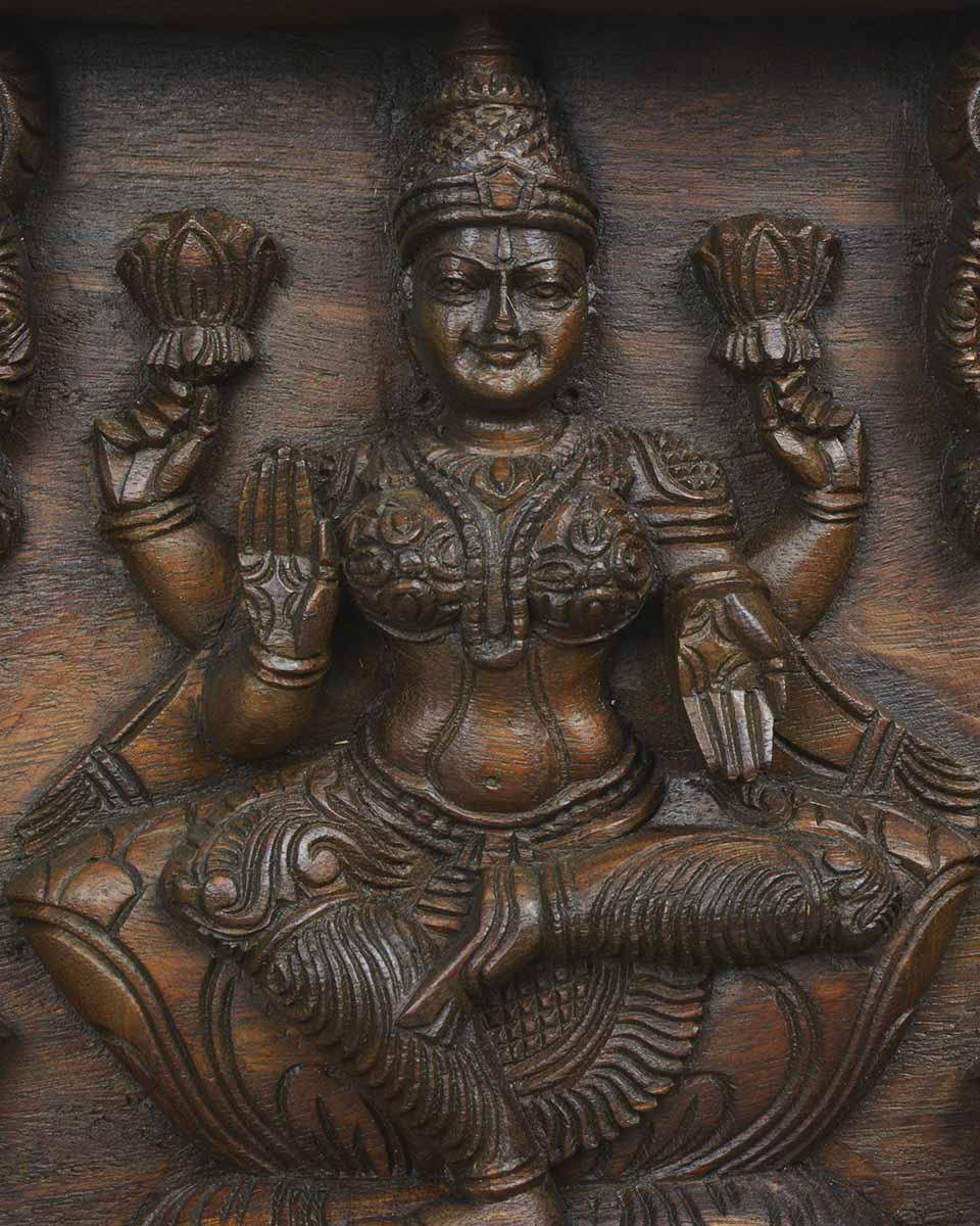 Goddess Gajalakshmi Mandap design square panel 24"