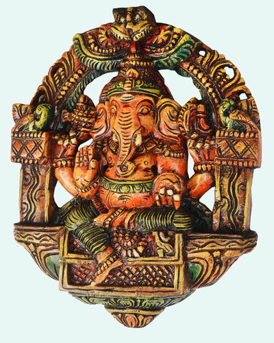 Round shaped Wall Decor Ganesha Wall Mount 15"