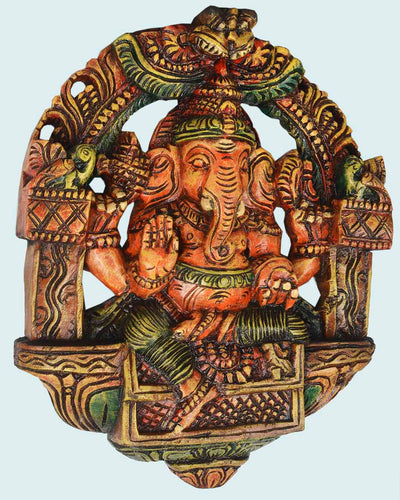 Round shaped Wall Decor Ganesha Wall Mount 15"