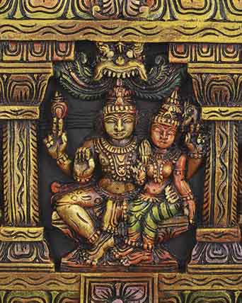 Mahadev with Devi parvathi kavadi wall mount 24"